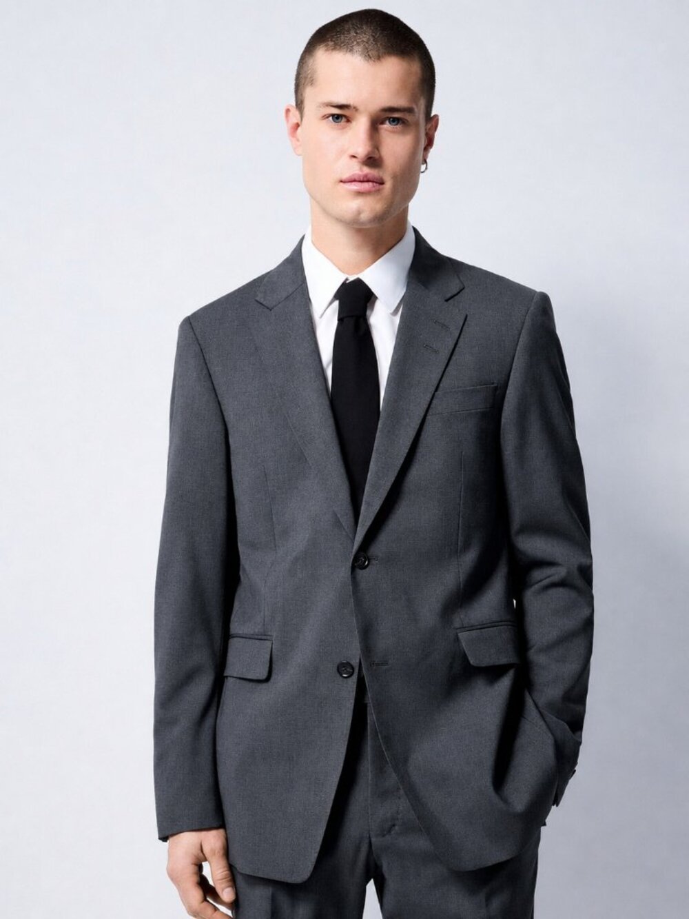 TIGER OF SWEDEN 100% Wool Justin Slim Fit Blazer Charcoal Grey Size EU 52 US 42R